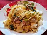 Spaghettis aux champignons et aux épinards