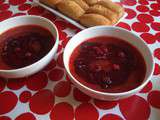 Soupe d'abricots et fruits rouges