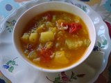 Soupe de courgettes, tomates et riz