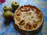 Tarte aux pommes, au fromage blanc et au miel