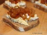 Tartine camembert et confit d'oignons