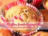 Muffins framboises et myrtilles, sans gluten, sans lait, sans fruits à coques