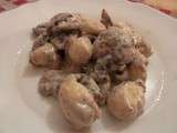 Gnocchis champignons-saumon fumé