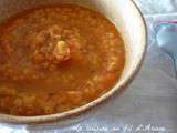 Soupe de lentilles corail à la tomate