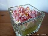 Verrine concombre-jambon au curry