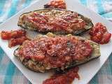 Aubergines farcies /thon/tomates/olives/parmesan