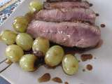 Magret de canard aux 2 raisins