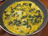 Omelette aux fanes de radis/oignons