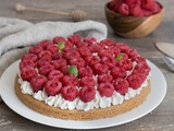 Tarte aux framboises crème vanillée et sablé breton