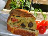 Cake courgette feta tomates olives