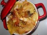 Gratin pommes de terre morilles au mont d’or en cocotte