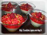 Mousse au citron vert-brunoise de fraises aux éclats de pistache