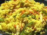 Pilaf au curcuma et légumes croquants