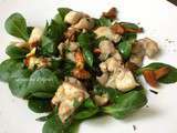 Salade de lapin aux girolles et aux noisettes