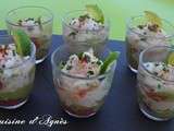 Verrine guacamole au crabe et pamplemousse