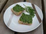 Pesto de fanes de radis et de carottes au Cantal