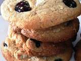 Cookies chocolat blanc-noix de coco et cranberries