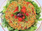 Salade de carottes courgettes, sauce avocat