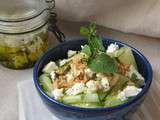 Tagliatelles de concombre à la menthe et à la feta