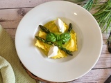 Raviolis à la crème d’asperges et basilic