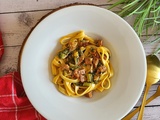 Tagliatelles épinards & chorizo