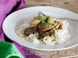 Poulet au curry vert et aubergine