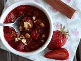 Compote fraises-rhubarbe et sablé breton