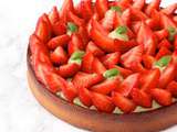 Tarte aux fraises, citron et basilic