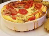 Clafoutis aux tomates cerises et fromage de chèvre frais