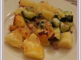 Gratin de pommes de terre et courgettes au bacon ww