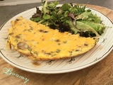 Omelette aux champignons et à la mimolette