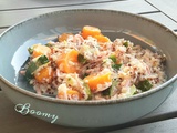 Poêlée de quinoa aux légumes et au râpé de jambon