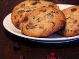 Cookies aux cranberries, raisins blonds et pépites de chocolat