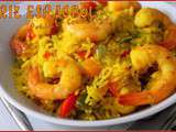 Riz espagnol poulet et crevettes