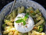 Pâtes Fusilli et courgette avec sa mozzarella