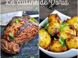 Pavé de boeuf, pommes de terre nouvelles à la Marmite