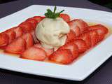 Carpaccio de Fraise au Miel et au Poivre, Glace au Turron