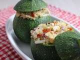 Courgettes farcies au poulet et quinoa