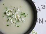 Potage au chou fleur, Bleu d'Auvergne et ciboulette