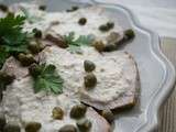 Vitello tonnato (tranches de rôti de veau sauce au thon, câpres et anchois)