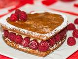 Cœur feuilleté vanille framboises pour la fête des Mamans