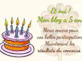 Concours « Mon blog a 5 ans » les résultats