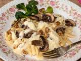 Spätzle aux champignons, crème de Munster au Riesling