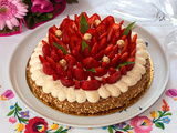 Tarte aux fraises et noisettes