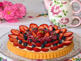 Tarte génoise aux fruits rouges