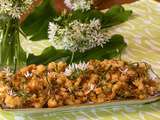 Tempura de fleurs d’ail des ours, à l’orange et au thym