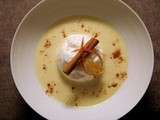 Île flottante à la pomme sur sa crème anglaise cannelle et orange confite | La cuisine de Josie