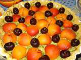 Tarte abricots cerises crème à la pistache