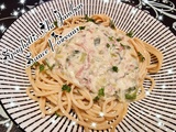 Spaghettis au jambon sauce poireaux