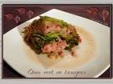 Chou vert en lasagnes